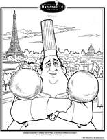 coloriage ratatouille portrait du chef gusteau